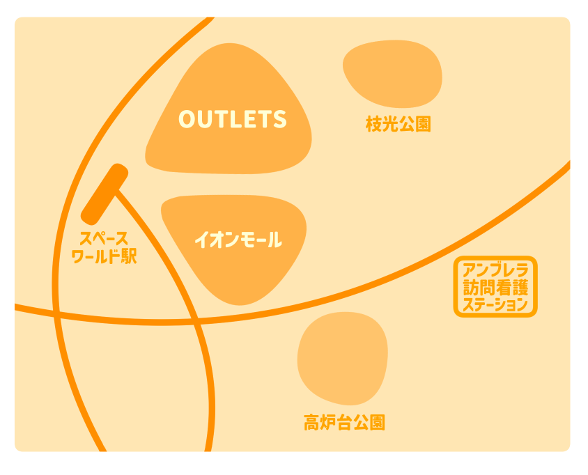 アンブレラ訪問看護ステーションの所在地地図